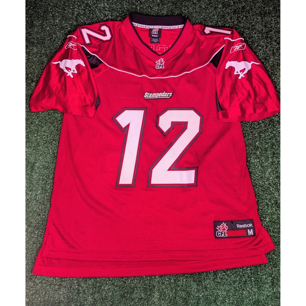 Reebok Calgary Stampeders CFL Jersey Red Nestle # 12 Mens Size Medium